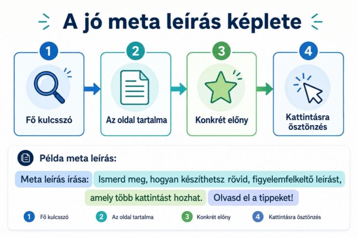 A jó meta leírás felépítésének négy eleme