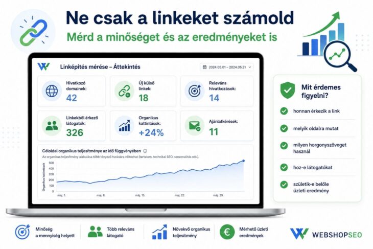 A linképítés eredményeinek mérése hivatkozó domainekkel, látogatókkal és konverziókkal