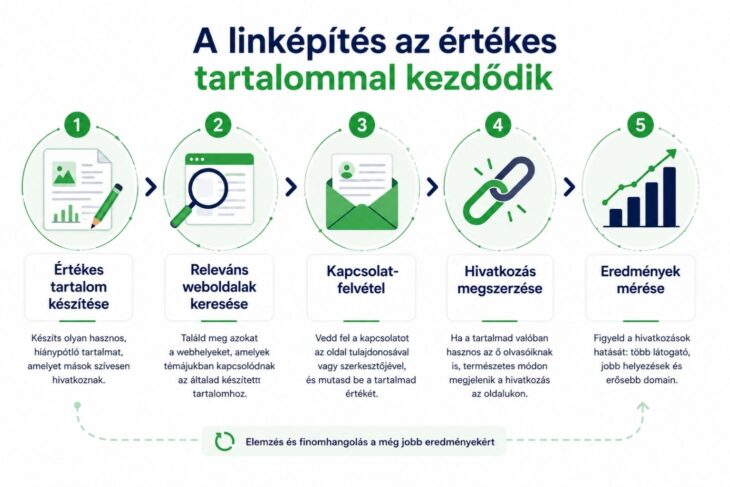 A linképítés folyamata a tartalomkészítéstől az eredmények méréséig