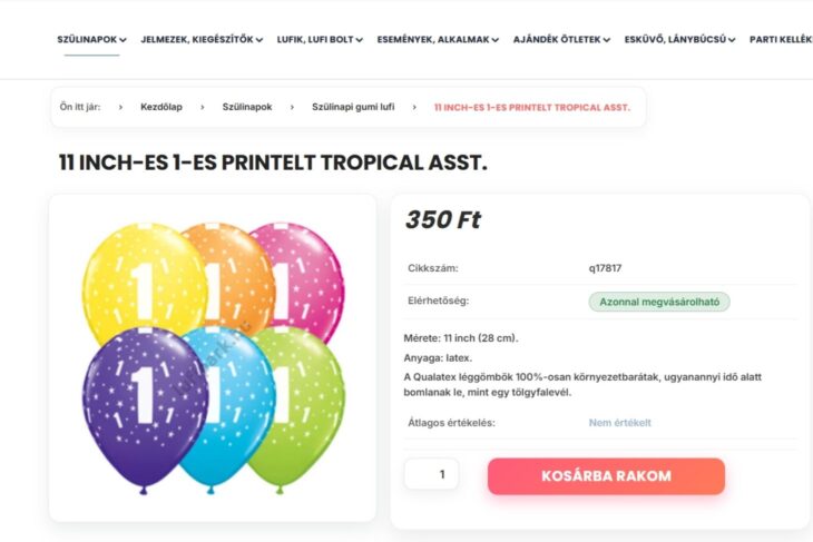 Jól felépített webáruház termékoldal legfontosabb elemei