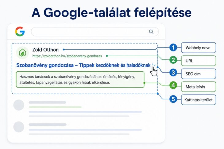 A meta leírás helye a Google találati listáján