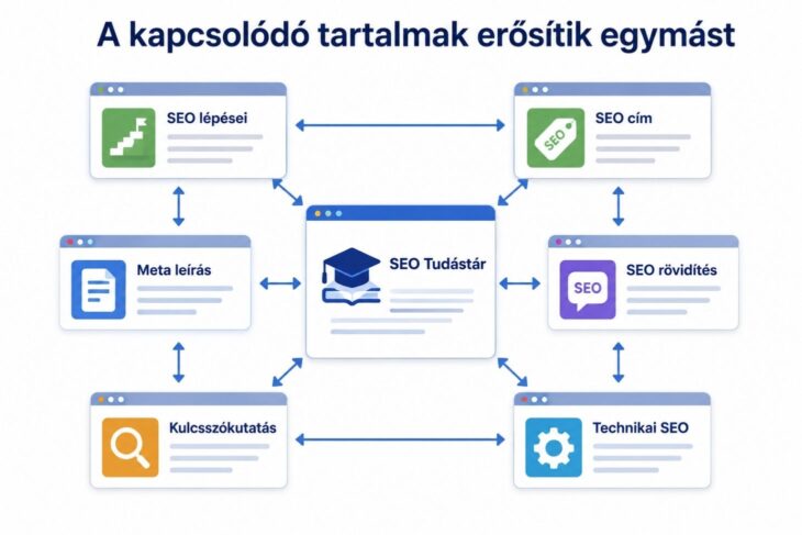 SEO-cikkek összekapcsolása tudatos belső linkrendszerrel